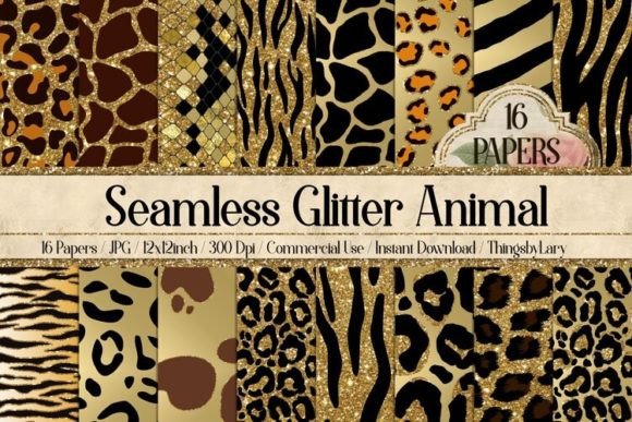 Download Seamless Glitter Animal Skin Papers - Animal Collection