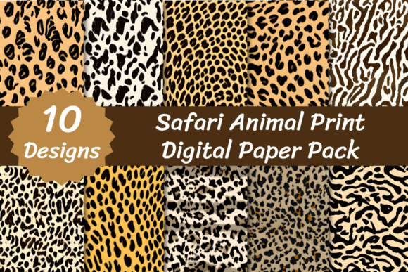 Download Safari Animal Print Digital Paper Pack - Animal Collection