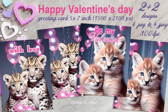 Download Cute Animals Valentines Card Sublimation - Animal Collection
