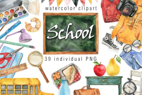Download Watercolor Back to School Clipart - Back to school clipart Collection