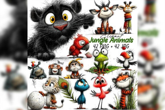 Download Whimsical Baby Jungle Animals Clipart - Animal Collection