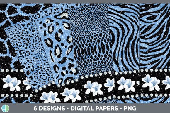 Download Blue Animal Print Backgrounds | Flower D - Animal Collection