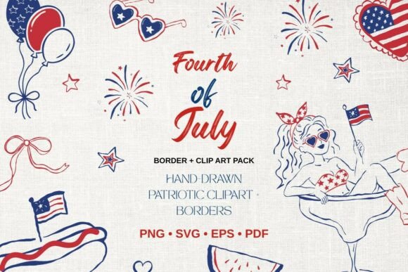 Download Fourth of July Clipart &amp; Border Bundle | - Premium Resources