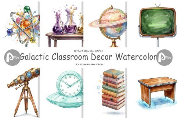 Download Retro Galactic Classroom Digital Paper - Classroom digital paper Collection