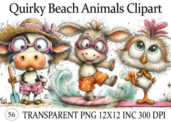 Download Quirky Beach Animals PNG Clipart - Animal Collection